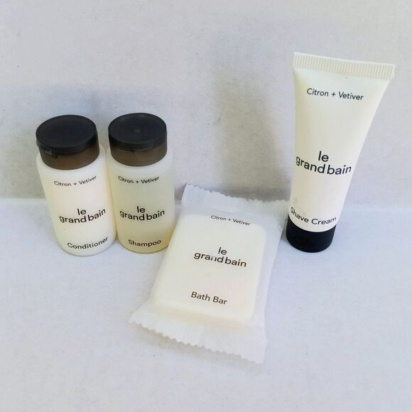 Le Grande Bain Citron + Vetiver Scent Bath Set-Lot Of 4-Sheraton-Travel Size-NEW - Picture 1 of 7